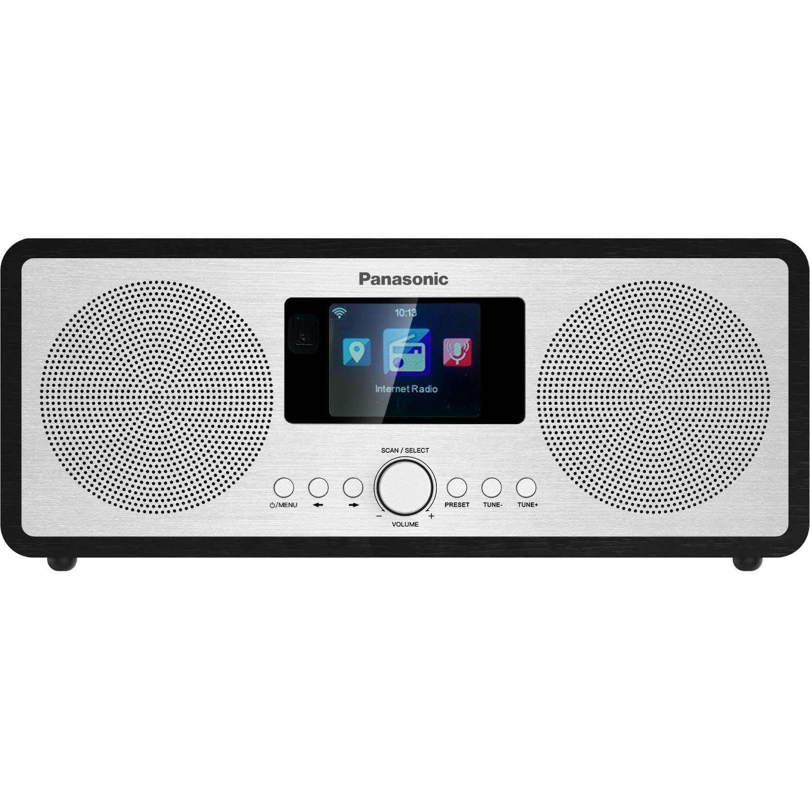 Panasonic RF-D40EG-K (Internetradio, DAB+, FM, Bluetooth, WLAN), Radio, Silber, Schwarz
