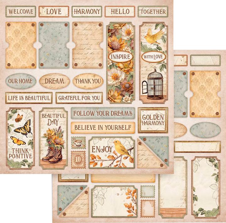 Image du produit Stamperia Bloc de scrapbooking "Golden Harmony (10 x)