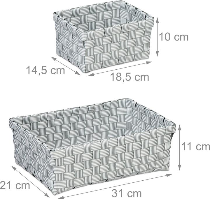 Immagine prodotto Relaxdays 3x cestino portaoggetti (3 x, 31 x 21 x 11 cm)