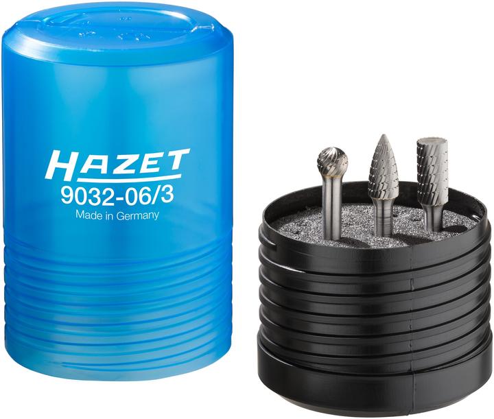 HAZET Hartmetall Frässtift Satz ∙ 6 mm 9032-06/3 ∙ Anzahl Werkzeuge: 3