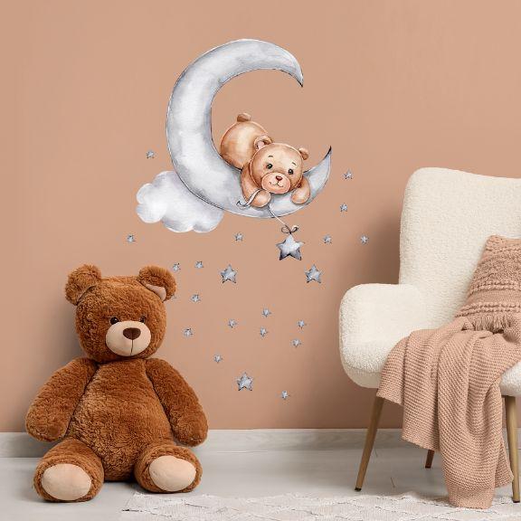 Image du produit Konjac Sponge ROOM Decor SIPO-WS63037 NAKLEJKI NA ŚCIANĘ MIŚ LEŻĄCY NA KSIĘŻYCU