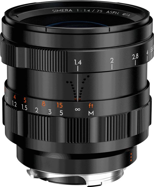 Thypoch Photo lens Simera 75mm f1.4 Black M mount Single lens color box (Leica M, Vollformat)
