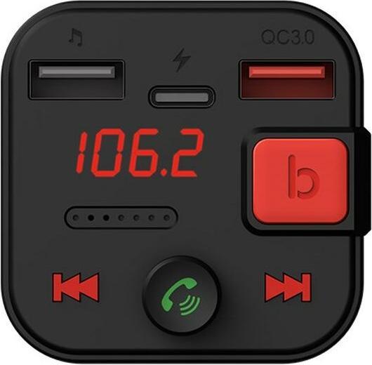 Image du produit Savio Emetteur FM Bluetooth 5.3 QC 3.0 Chargeur Ecran LED Bass Boost TR-15 noir