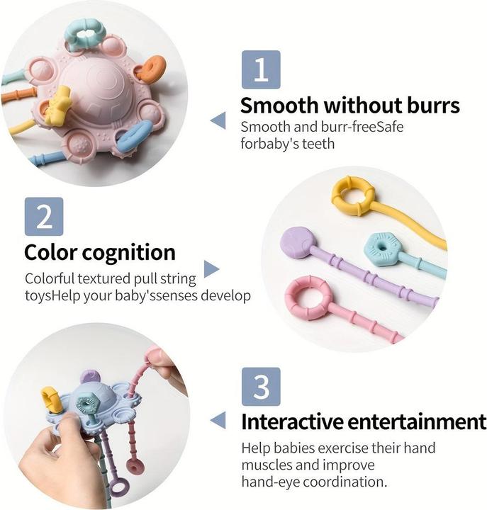 Actual product image Activity Board Toys for 18+ months old - Baby sensory toy - Silicone pull string activity toy for babies