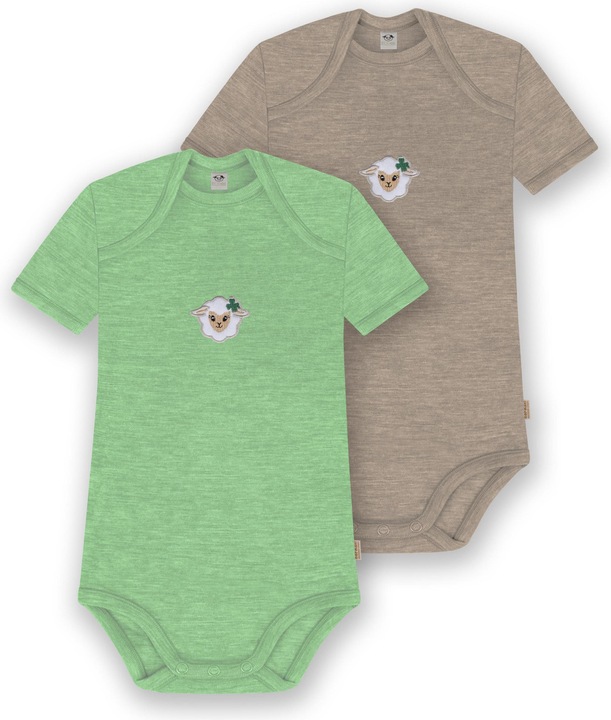 Produktbild Normani 2er Set Baby Merino Body Kurzarm „Tauranga" - 9297 (68)