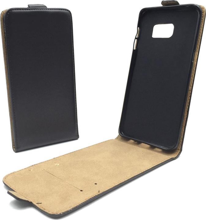 Produktbild König Design Handyhülle für Samsung Galaxy S6 Edge Schutztasche Wallet Cover 360 Case Schwarz (Samsung Galaxy S6 Edge)