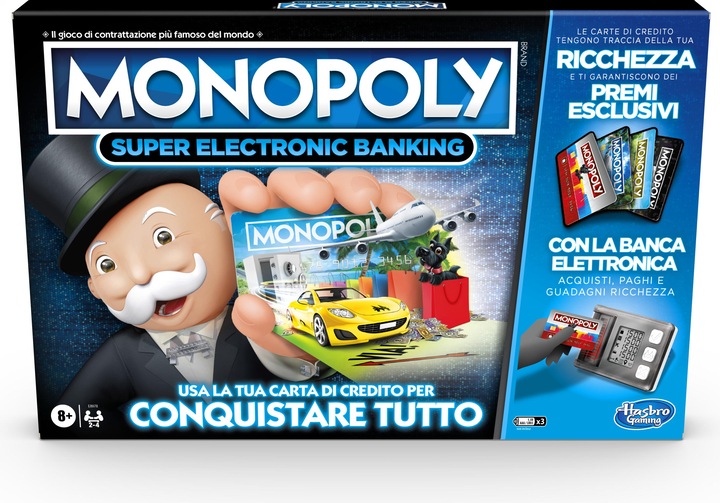 Productafbeelding Hasbro Monopoly Super Elektronisch Bankieren Bedrijfsimulatie voor volwassenen en kinderen (Italiaans)