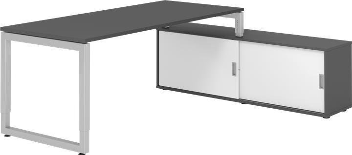 Produktbild Hammerbacher Schreibtischkombi 180x80cm, Graphit/Silber (180 x 80 x 72 cm)