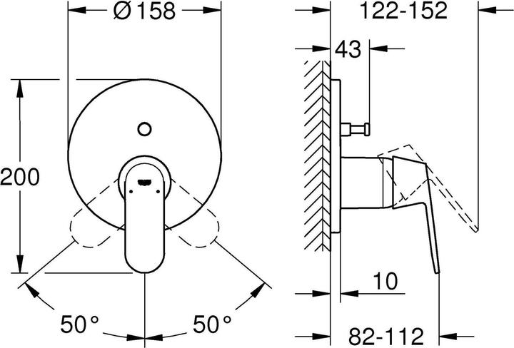 Actual product image Grohe Eurosmart Cosmopolitan single-lever bath mixer