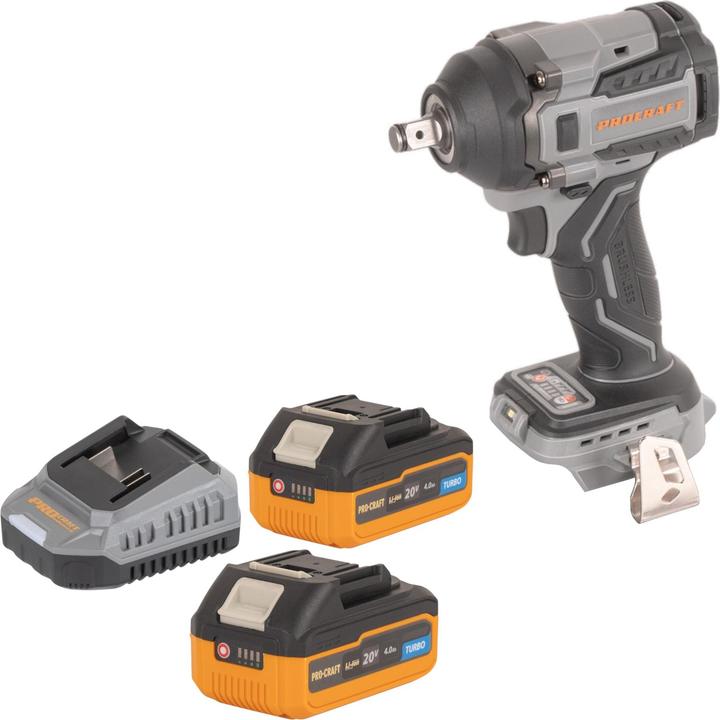 Produktbild Procraft Industrial IW550Abb Akku Schlagschrauber 20 V 550 Nm 1/2" + 2x Akku 4,0 Ah + Ladegerät (Schlagschrauber)