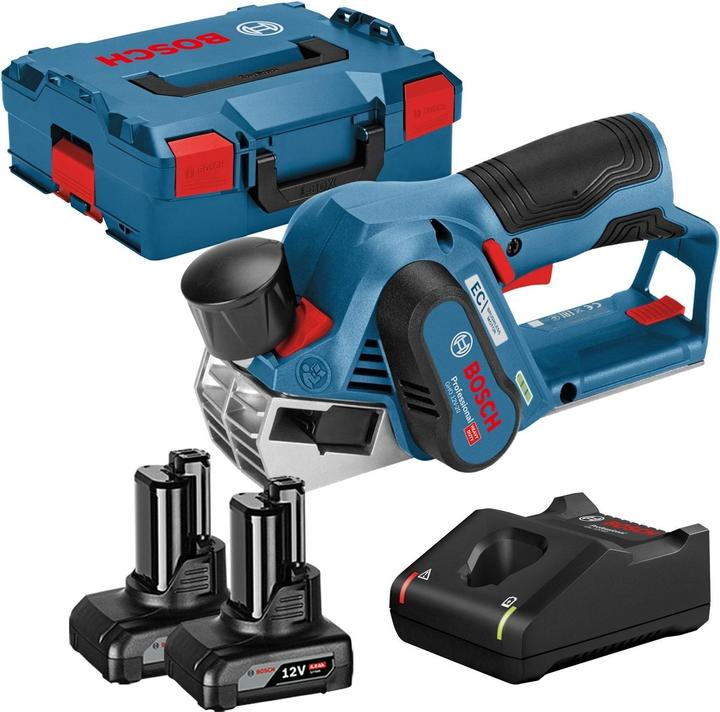 Bosch Hausgeräte Akku-Hobel GHO 12V-20 12 V / 2x 4,0 Ah Akku + Ladegerät in L