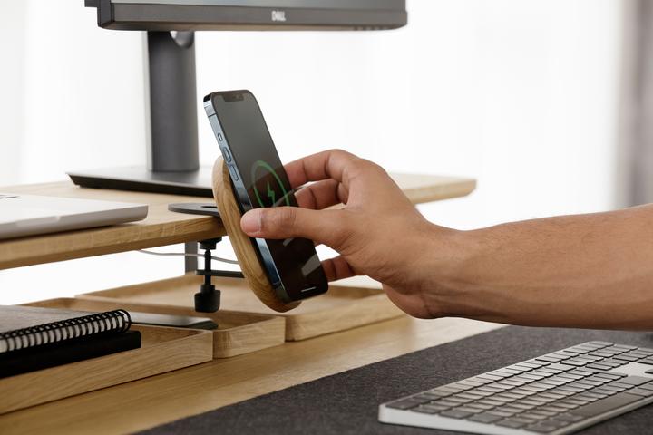 Actual product image Oakywood MagSafe iPhone Desk Shelf Mount - magnetic shelf mount for iPhone - color Oak -