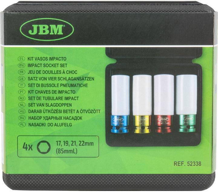 Actual product image 4-teiliger Schlagschrauber-Stecknuss-Set 1/2" (17 mm, 19 mm, 21 mm, 22 mm)