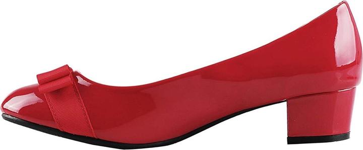 Actual product image Krisp Faux Leather Pumps With Bow And Low Heel (38)