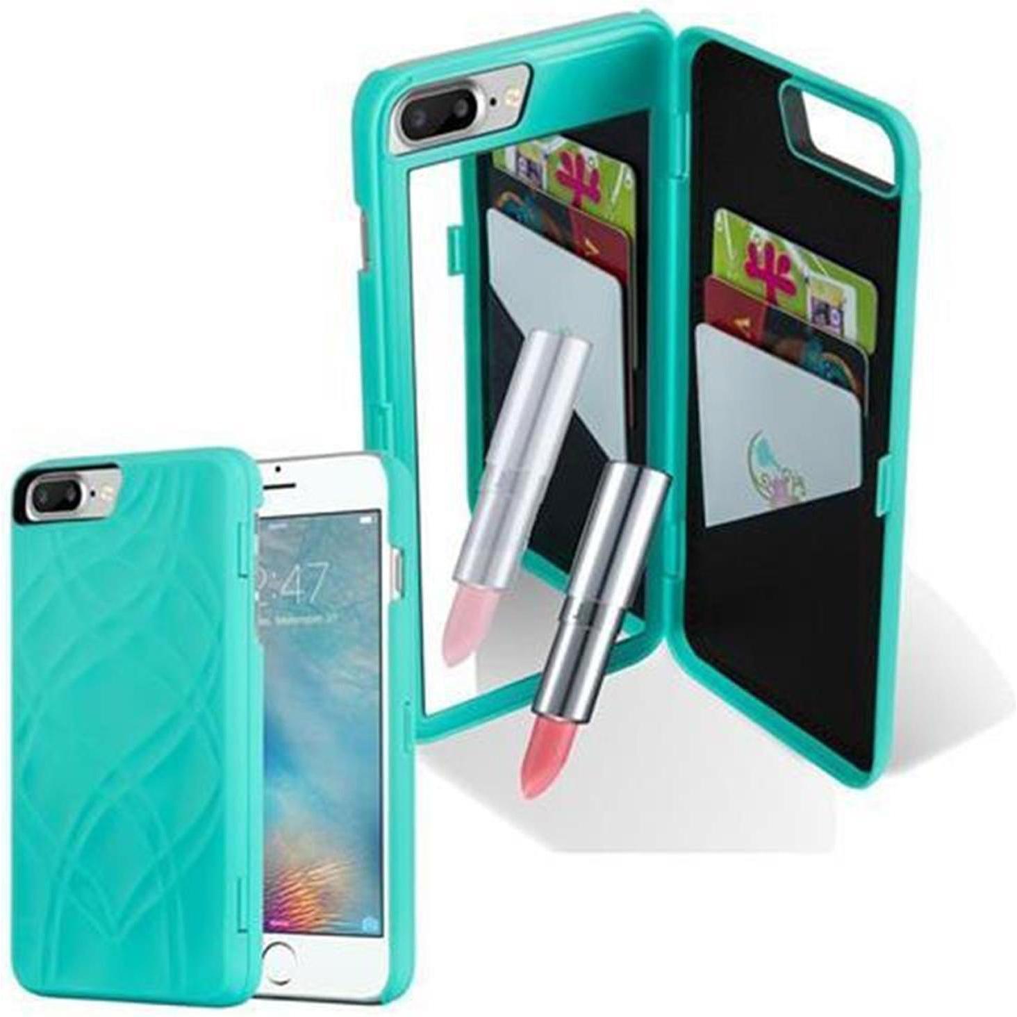 Cadorabo Hard Cover Mirror Hülle (Apple iPhone 7 Plus), Smartphone Hülle, Türkis