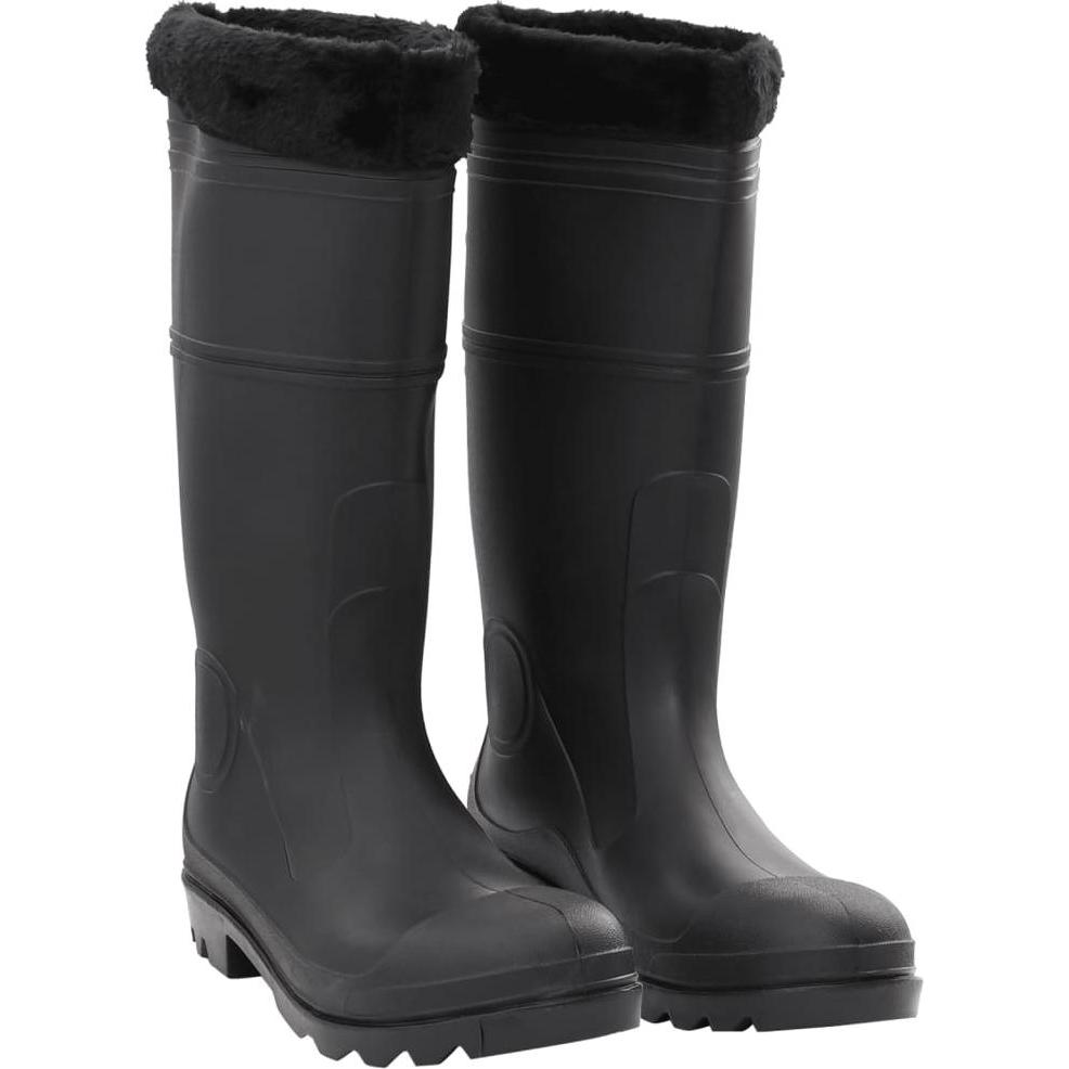 VidaXL, Herren, Gummistiefel, Gummistiefel mit Herausnehmbarem Innenfutter Gr. PVC, Schwarz, (46)