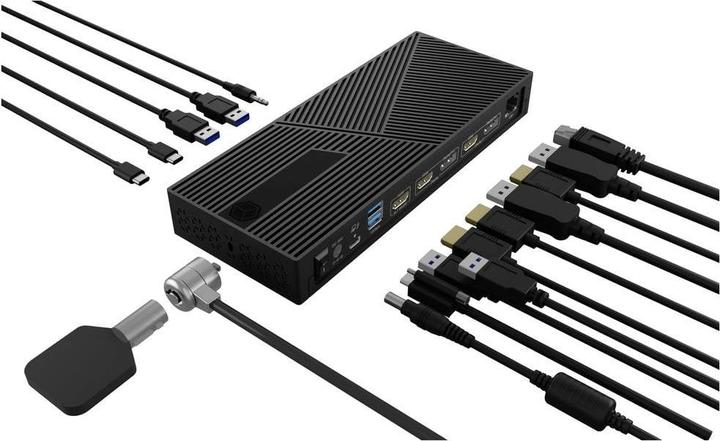 Produktbild Icy Box USB-C Docking station, Dual 4K Display Dock, IB-DK2246AC (USB-C, 14 Ports)
