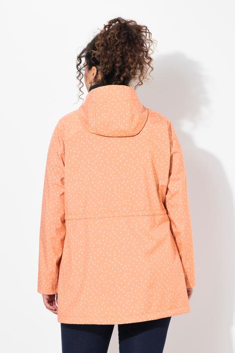 Produktbild Ulla Popken Softshell-Longjacke, wasserdicht, Regentropfen-Muster, Kapuze (46, 48)