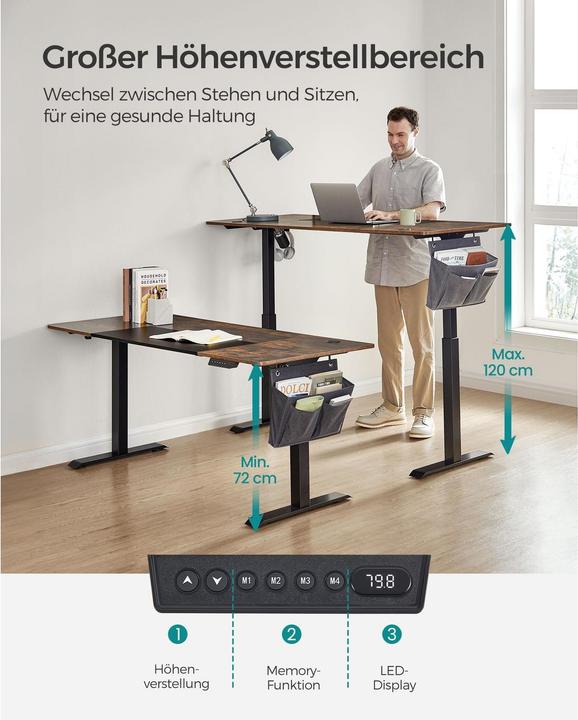 Produktbild Songmics Schreibtisch (160 x 60 x 120 cm)