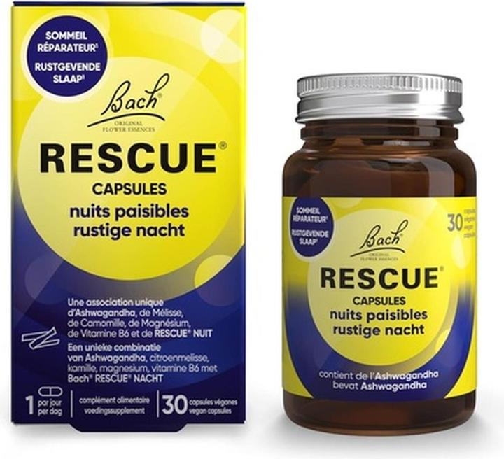 Image du produit Bach Rescue Rescue Night Peaceful Night Capsules for Restful Sleep and Optimal Relaxation