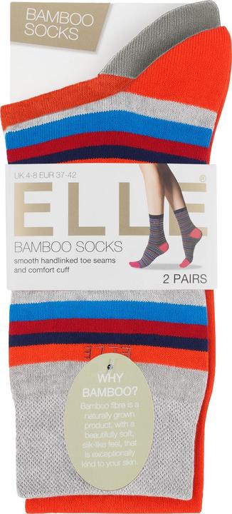 Produktbild Elle 2er Pack Bambus Socken Uni & Gemustert (2er Pack, 37 - 42)