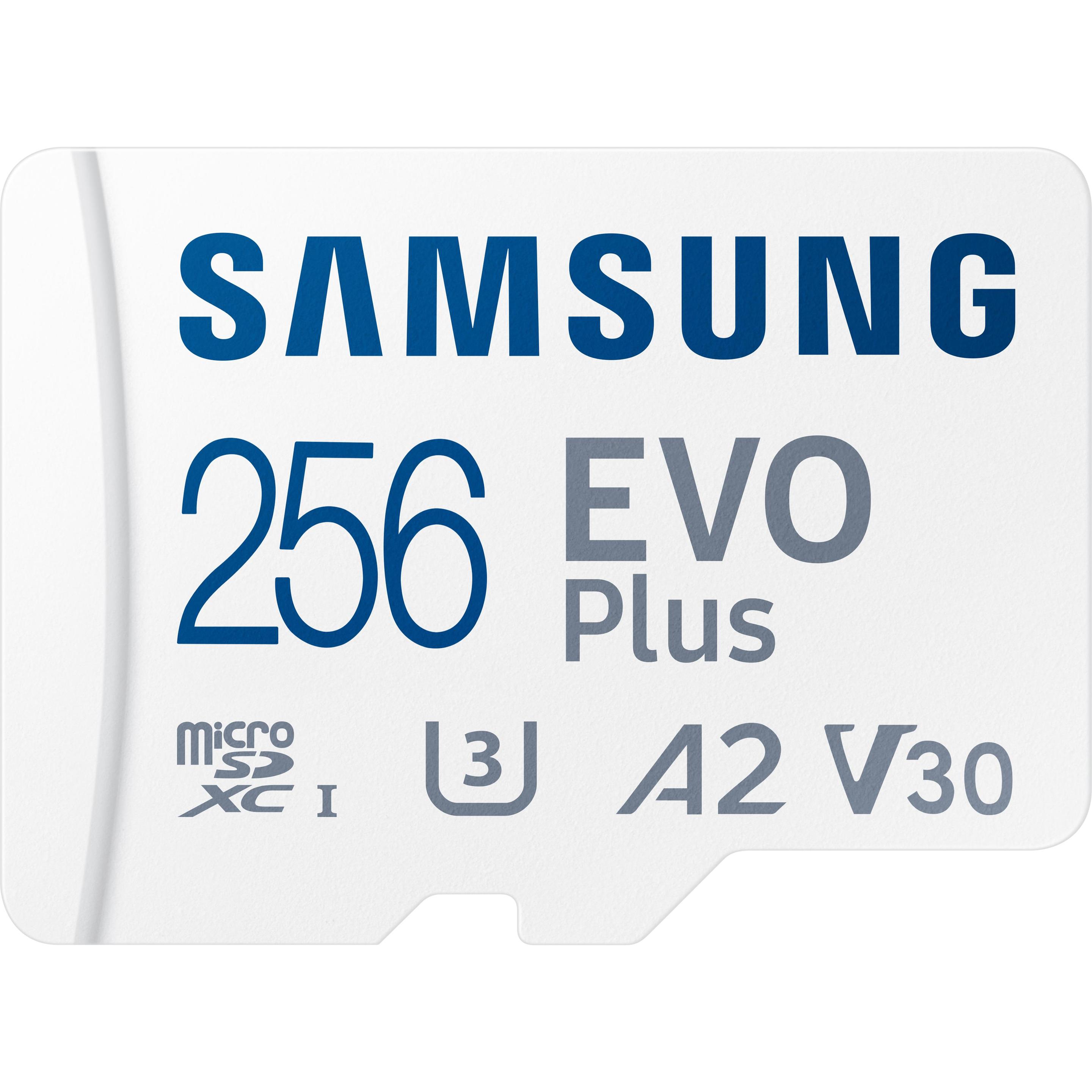 Samsung EVO Plus (256 GB, microSDXC, U3, UHS-I), Speicherkarte, Weiss