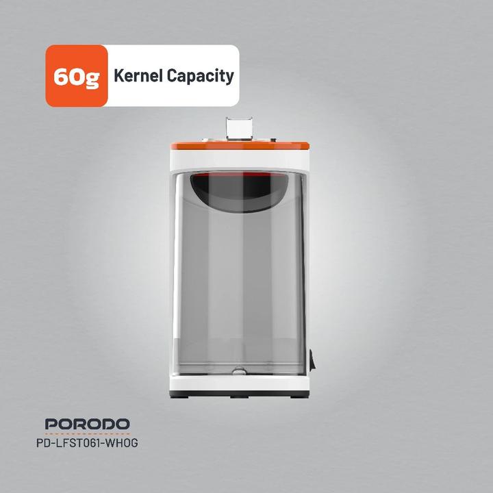 Image du produit Porodo Lifetsyle 1200W Abnehmbarer Tank Popcornmaschine - Weiss und Orange