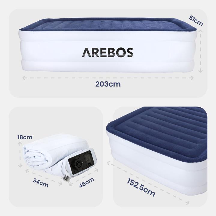 Produktbild Arebos Aufblasbare Matratze (152.5 x 203 cm)