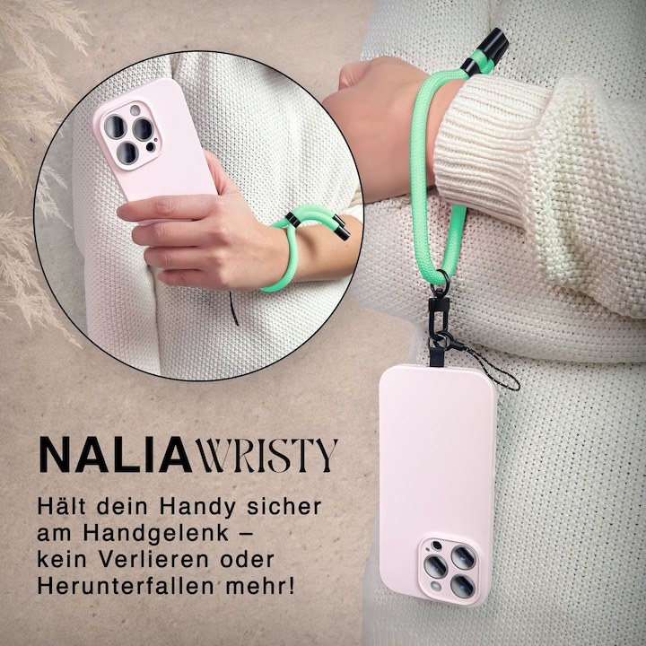 Produktbild Nalia Wristy Lanyard Handykette – Universal Trageband für Smartphones – Verstellbar, Soft & Elastisch