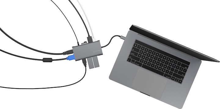 Actual product image Icy Box IB-DK4040-CPD - USB Type-C mini Dock PD (USB-C, 10 Ports)