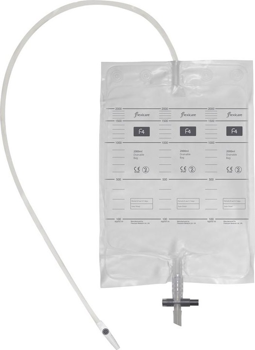 Produktbild Flexicare Flexicar Urinbeutel 2l 100cm Ablauf Rücklaufventil (10 Stk)