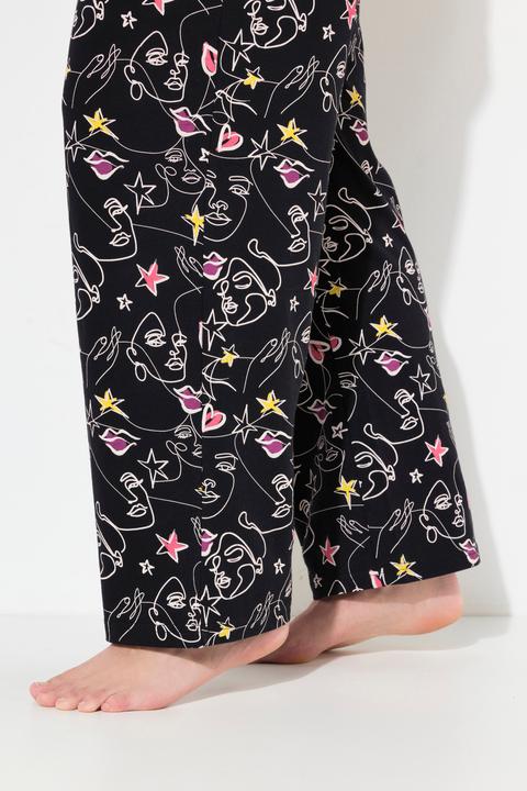 Produktbild Ulla Popken Pyjama, Zweiteiler, Scribble-Herz, Halbarm, lange Hose (46, 48)