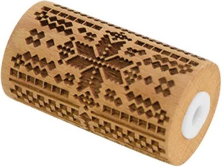ScrapCooking Teigrolle aus Holz geprägt, Weihnachten Kreuzstich