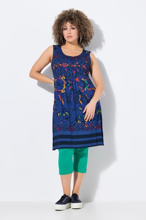 Produktbild Ulla Popken Jerseykleid, bedruckt, A-Linie, Rundhals, ärmellos (60)