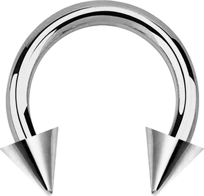 Produktbild Star Piercing Circular Barbell silber mit zwei Cones (ohne Messing, Chirurgenstahl 316L)