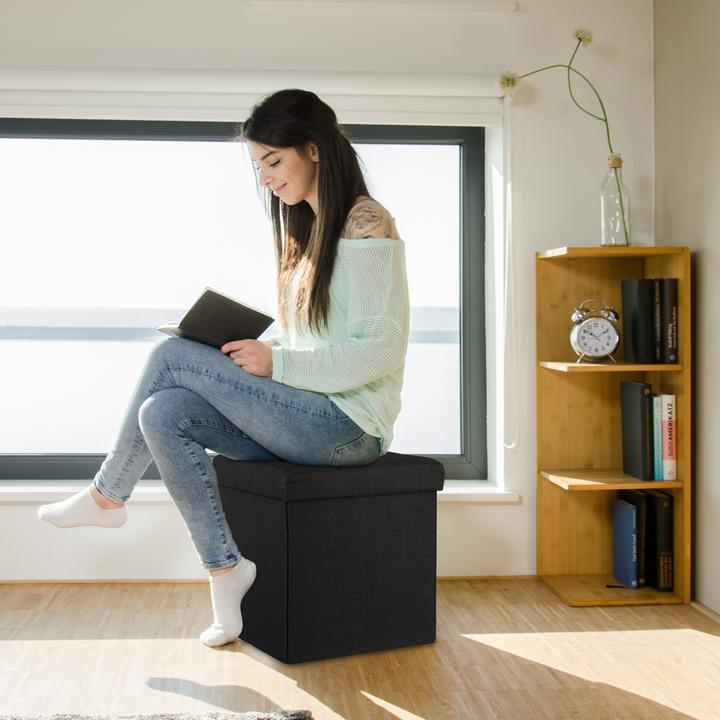 Actual product image Relaxdays Folding Storage Ottoman