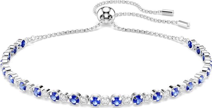 Immagine prodotto Swarovski Matrix Tennis Armband Gemischte Rundschliffe Blau Rhodiniert (24 cm, Metallo Swarovski)