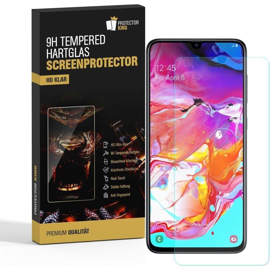 Protectorking 4x echtes Tempered 9H Panzerhartglas 3D KLAR (4 Stück, Samsung Galaxy A30), Smartphone Schutzfolie, Transp...