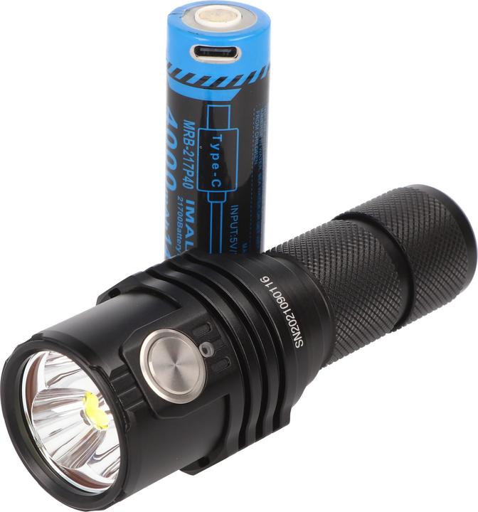 Produktbild Imalent LED-Taschenlampe MS03 mit max. 13000 Lumen, Leuchtweite bis zu 324 Meter, mit Akku, warmweiss (11 cm, 13000 lm)