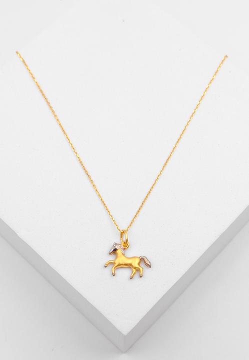 Image du produit Muau Pendant horse bicolor yellow/white gold 750, 16x15mm (750, Or blanc, Or jaune 18 carats)