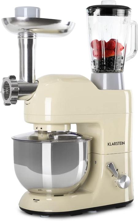 Klarstein Universalküchenmaschine mit Knetmaschine, Fleischwolf & Mixer (1800 W)
