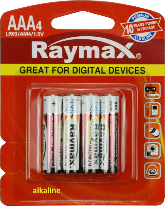 Actual product image Raymax Battery AAA mini penlite lr03 4 pieces alka (4 pcs., AAA)