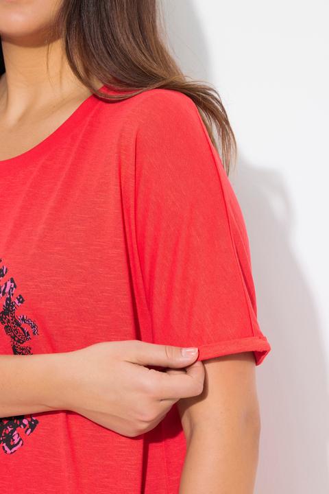 Produktbild Ulla Popken T-Shirt, runder Aufdruck, Oversized, Rundhals, Halbarm (56)