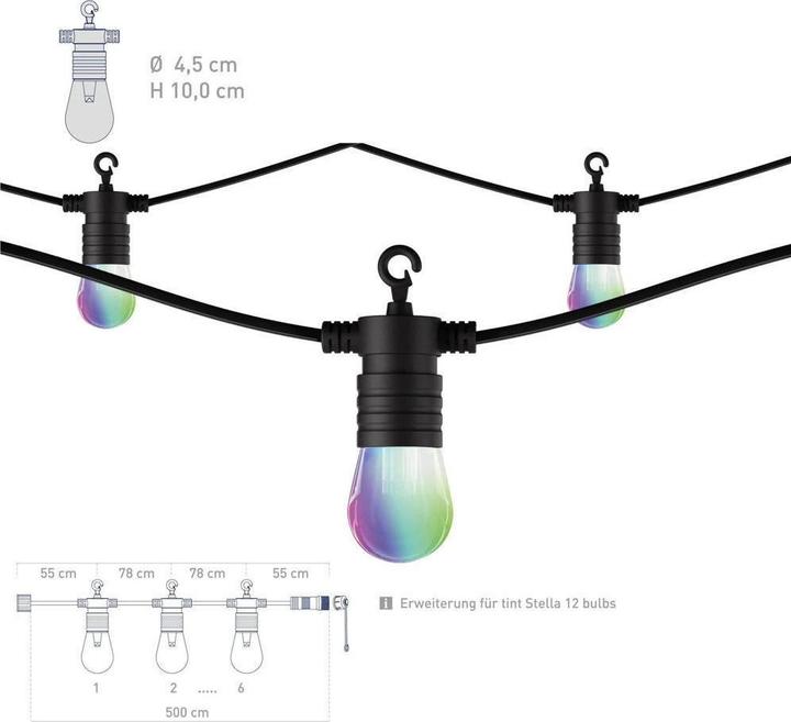 Produktbild Müller Licht Müller-Licht 404088 Lichterketten-System-Erweiterung Aussen Anzahl Leuchtmitte (5 m)