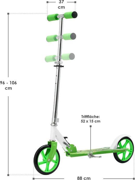 Produktbild Juskys Cityroller Scooter mit XXL Rädern, Fussständer Hinterradreibungsbremse