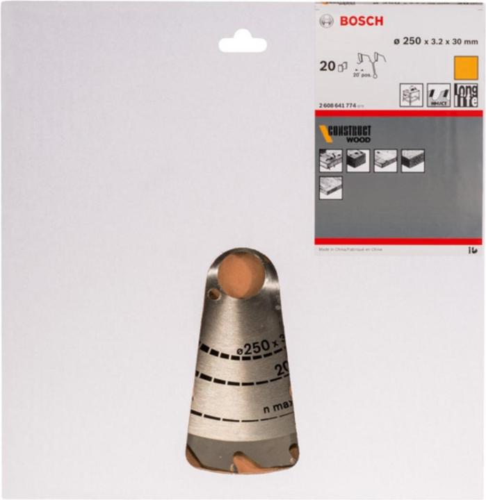 Immagine prodotto Bosch Professional Zubehör Lama circolare per legno PRO Construct, 250 x 3,2 x 30 mm