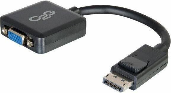 Actual product image C2G 8in DisplayPort™ Male to VGA Female Passive Adapter / Converter - Black (VGA, 20.32 cm)