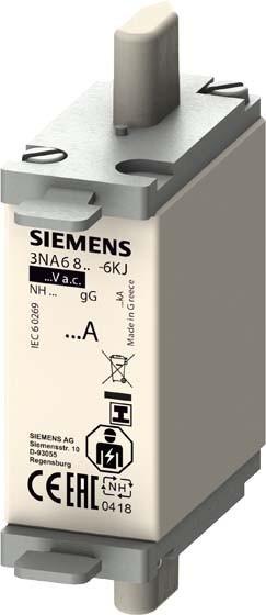 Actual product image Siemens SIEM 3NA6820-6KJ NH fuse link size 000 50A GG 690V with combination indicator (50 A)