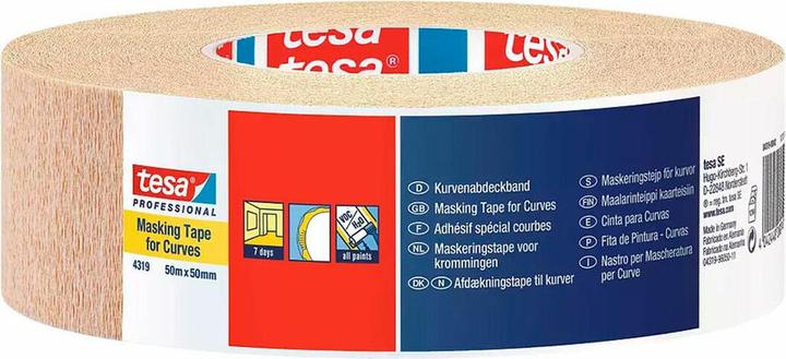 Produktbild tesa tesakrepp® Kurvenabdeckband 50m:50mm (50 mm)