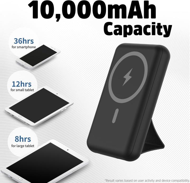Produktbild Energizer Wireless Power Bank 10000mAh USB-C 20W Ausgänge Schnelllade-Akkupack, USB-A 22,5W Sma (10000 mAh, 22.50 W, 38.50 Wh)